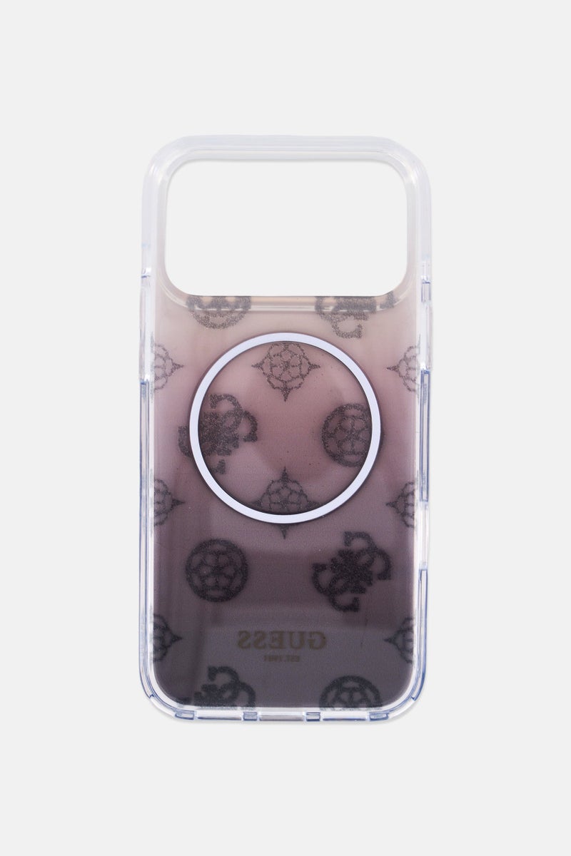 GUESS iPhone 17 Pro Max Gradient Peony And Glitter Mobile Case, Grey - Image 3